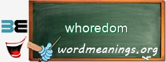 WordMeaning blackboard for whoredom